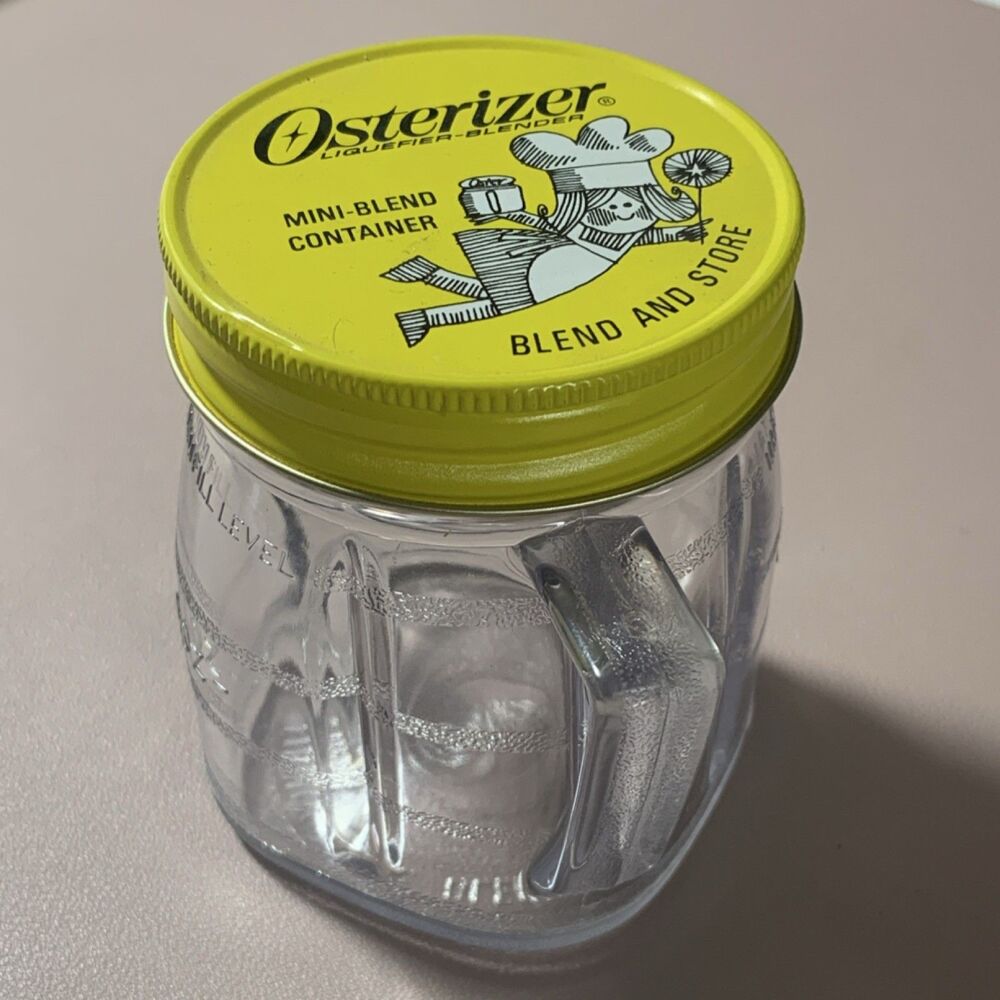 Osterizer Mini-Blend Container 4oz Clear Yellow Lid For Blender